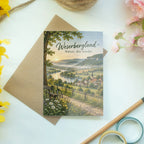 Nostalgische Grußkarte aus dem Weserbergland mit Fachwerkhäusern|p:2023922|h:00c84fff1aaea6f876b492796384b936