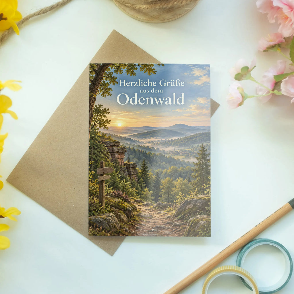 Herzliche Grußkarte aus dem Odenwald mit Waldlandschaft|p:2023923|h:2f1c1f97b376cd78a6722e9c93633b18