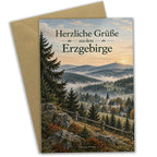 Herzliche Grußkarte aus dem Erzgebirge mit Bergdorf|p:2023924|h:906218468cce67abee67e4fe30c459aa