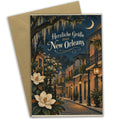 Elegante Urlaubskarte aus New Orleans mit Eisenbalkon