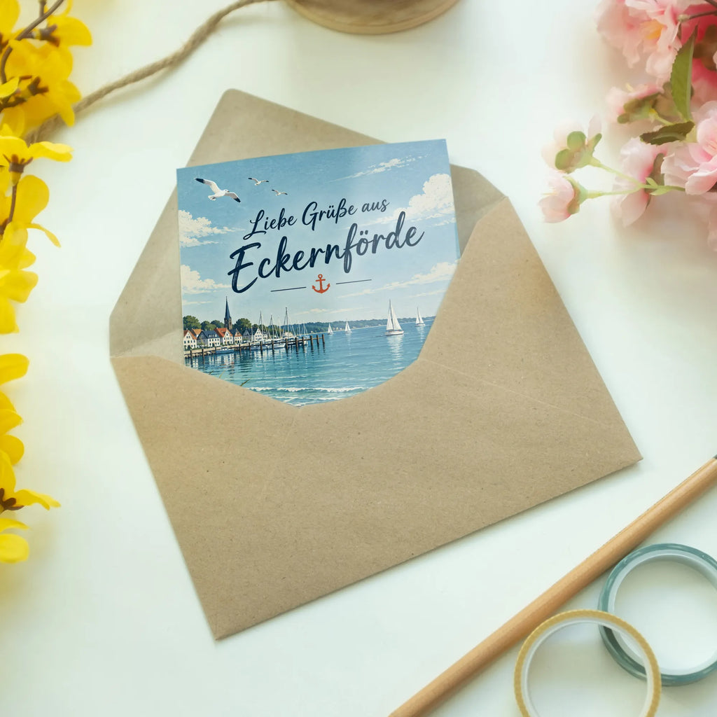 Herzliche Urlaubsgrüße aus Eckernförde mit Segelbooten|p:2023929|h:e3fbd87506d2a6106522c403aa57df31