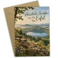 Herzliche Grußkarte aus der Eifel mit Kratersee