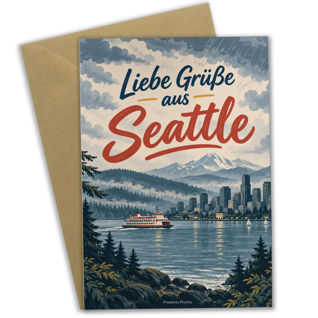 Herzliche Grußkarte aus Seattle mit Bucht und Fähre|p:2023933|h:8e4222c6a147bf9af7595249e488dc80