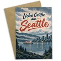 Herzliche Grußkarte aus Seattle mit Bucht und Fähre