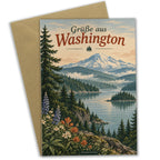 Herzliche Grüße aus Washington Karte mit Bergsee|p:2023934|h:dba9aa021189d619431fc7f2166b487e