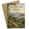 Herzliche Grußkarte aus dem Taunus mit Waldweg