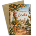Sonnige Sommergrußkarte aus Sevilla mit Innenhof|p:2023938|h:d762bec0a941d90e8880ce28a523c4d6