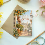 Sonnige Sommergrußkarte aus Sevilla mit Innenhof|p:2023938|h:7a14634cbc90b783bb88fb9bf772446d
