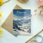Elegante Davos Grußkarte für Urlaubsgrüße mit Alpenpanorama|p:2023939|h:eb9a0124335057e1c991190196b3e5c2