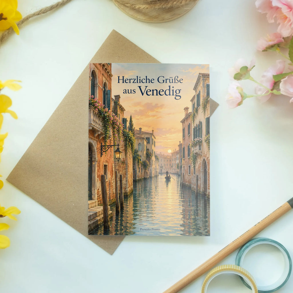 Romantische Grußkarte aus Venedig für Verliebte mit Gondel|p:2023944|h:10751ae282c3bf0af977177e04648a4c