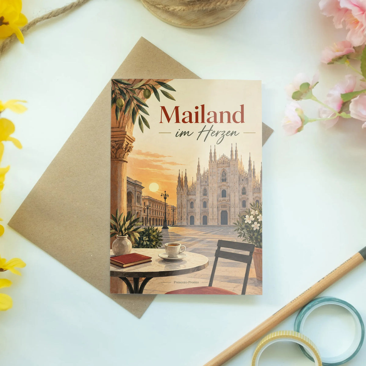 Elegante Mailandkarte für Italienfans mit Dom