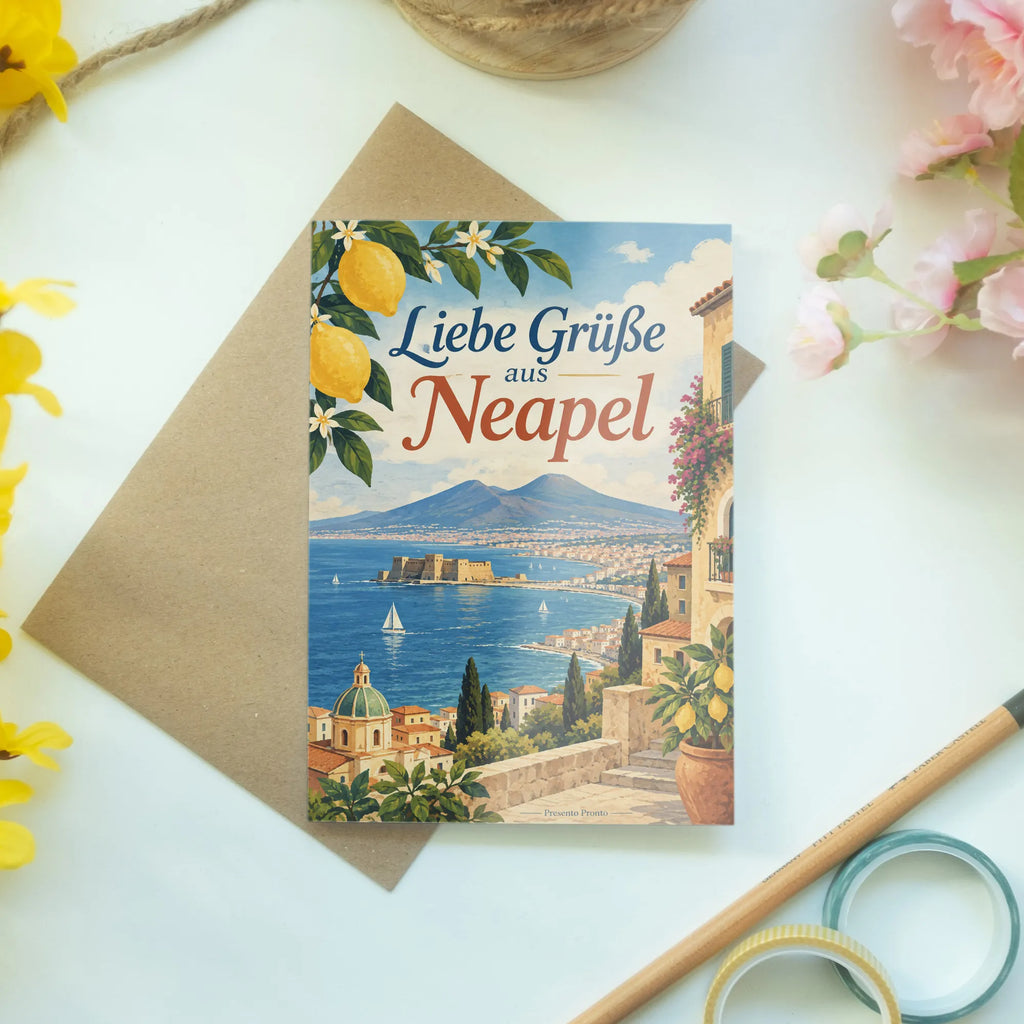 Herzliche Grußkarte für Urlaubsgrüße aus Neapel mit Vesuv|p:2023952|h:d857c59bcca008fdca4917f5165a3fe5