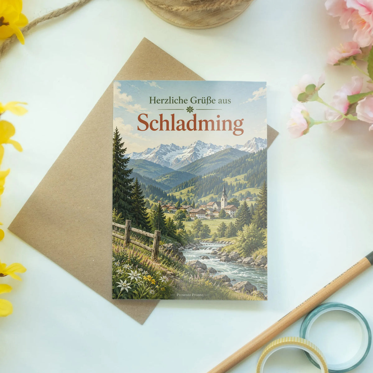 Elegante Urlaubsgrüße aus Schladming mit Bergdorf