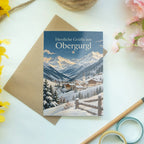 Herzliche Grußkarte aus Obergurgl mit verschneitem Bergdorf|p:2023956|h:5ca7027b48c87465e058cd1431e475a1