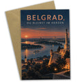 Herzliche Belgrad Grußkarte zur Erinnerung Abendpanorama