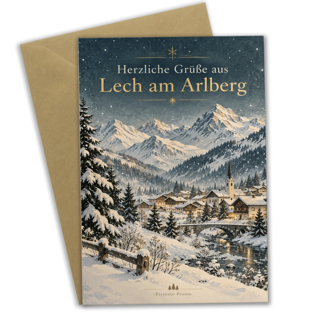 Herzliche Grußkarte aus Lech am Arlberg mit Winterlandschaft|p:2023963|h:7a01518e1c3600716dacaf4d07d7bf50