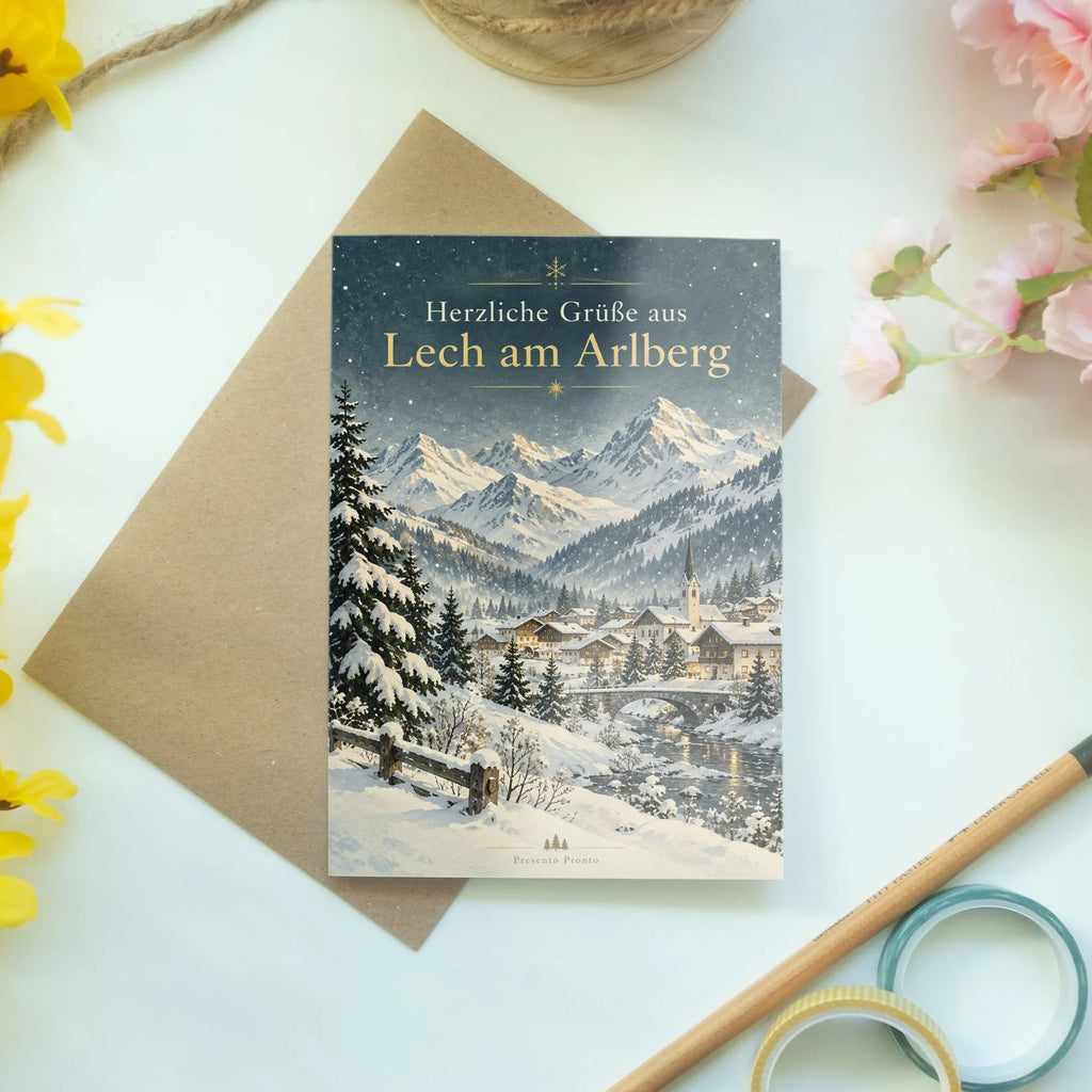 Herzliche Grußkarte aus Lech am Arlberg mit Winterlandschaft|p:2023963|h:9c97c56bfb8fa298e80eeaad0e2c26e5