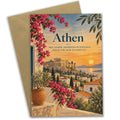 Elegante Athen Karte für Urlaubsgrüße mit Tempel