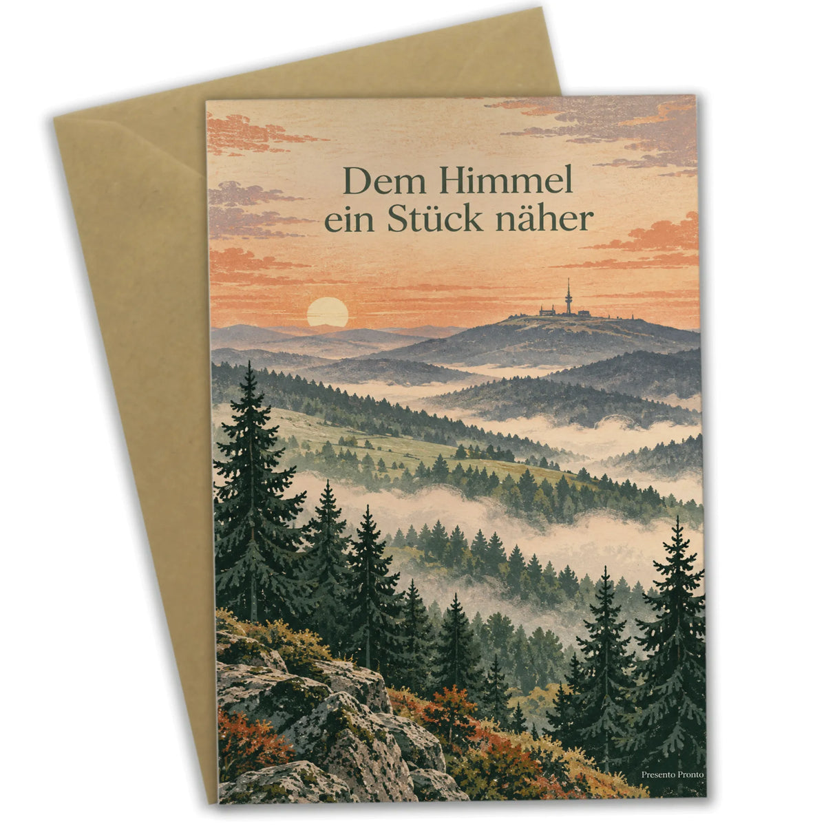 Poetische Feldberg Grußkarte für Bergliebhaber mit Sonnenaufgang