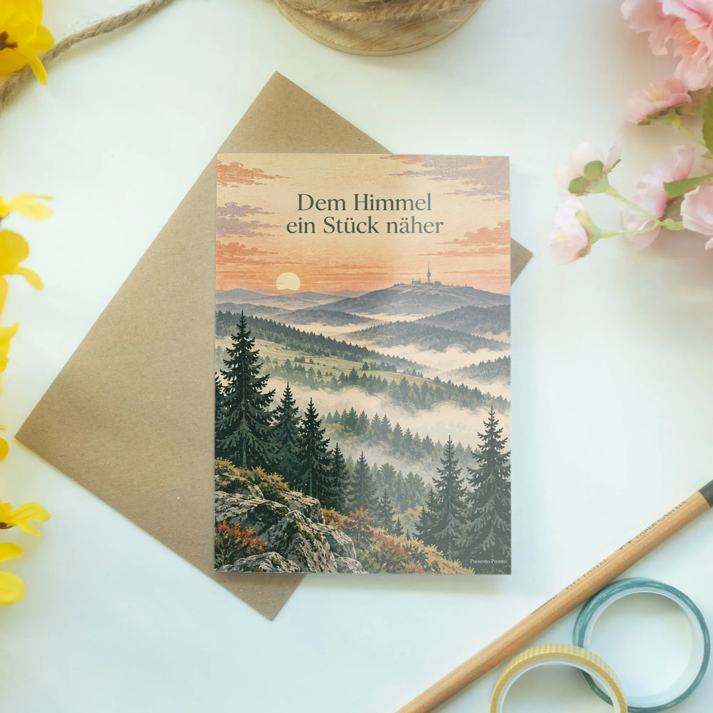 Poetische Feldberg Grußkarte für Bergliebhaber mit Sonnenaufgang|p:2023968|h:481992d9d9410a719819f9429bece4ca