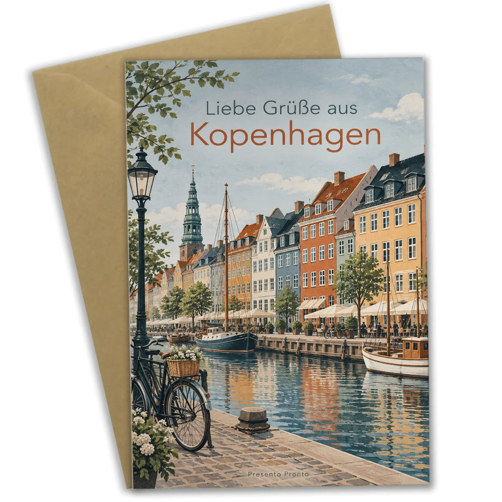 Elegante Kopenhagen Grußkarte für Urlaubsgrüße am Kanal|p:2023979|h:ce6711960803cc5b9d5666c637572ee3