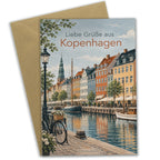 Elegante Kopenhagen Grußkarte für Urlaubsgrüße am Kanal|p:2023979|h:ce6711960803cc5b9d5666c637572ee3
