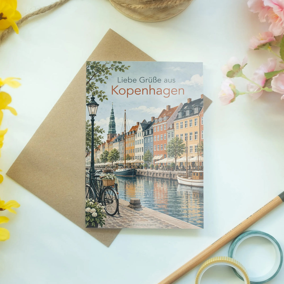 Elegante Kopenhagen Grußkarte für Urlaubsgrüße am Kanal