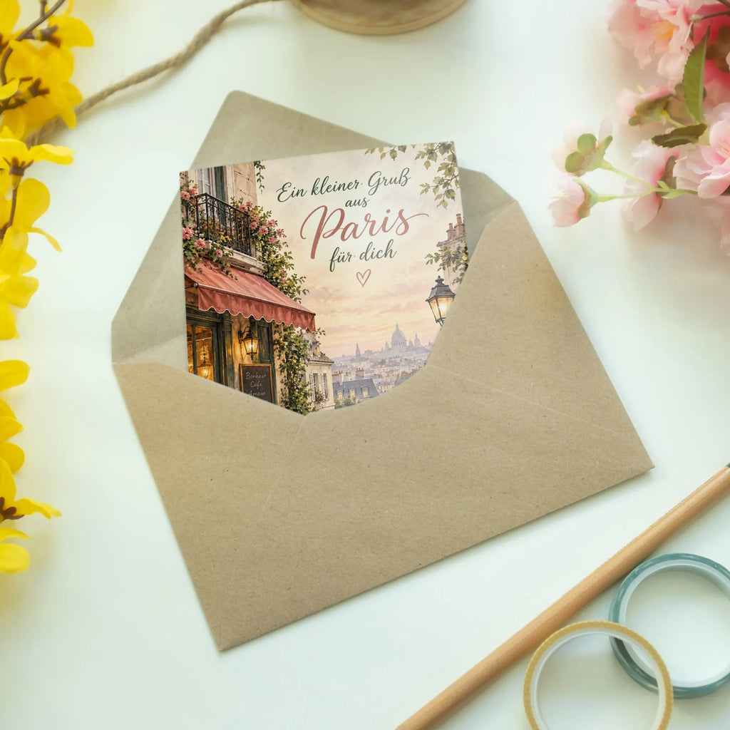 Romantische Paris Grußkarte für Verliebte mit Straßencafé|p:2023983|h:027f5f8f344527d87d33173b7b99d12e