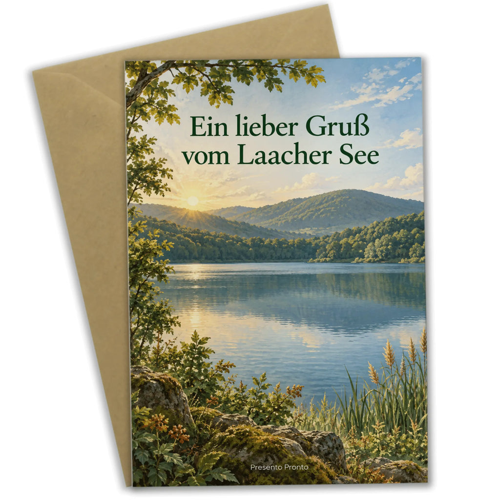Herzliche Grußkarte vom Laacher See für Urlaubsgrüße|p:2023985|h:4f060b8c20ceb67a742e51fe30ddfa1d