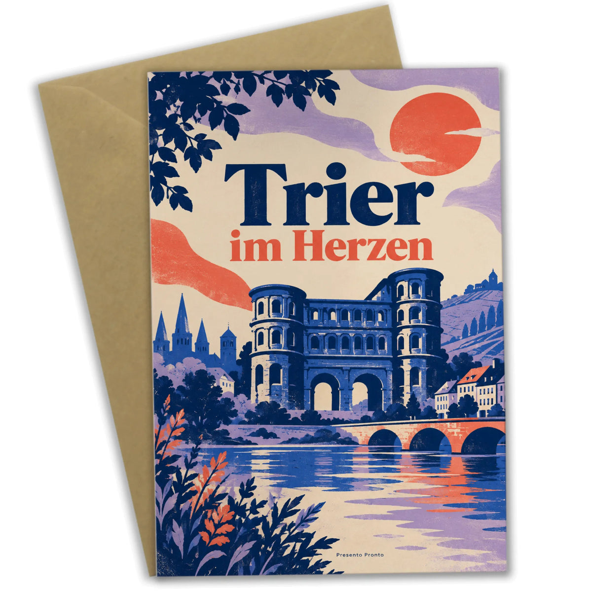 Herzliche Grußkarte für Trier Fans mit Porta Nigra