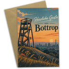 Herzliche Grußkarte aus Bottrop mit Aussichtsturm|p:2024000|h:276bb46bfa5506246f50b87a69425af0