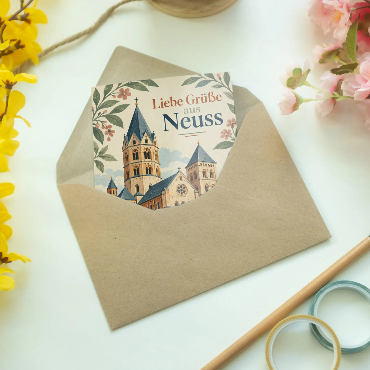 Herzliche Grüße aus Neuss mit Quirinus-Münster