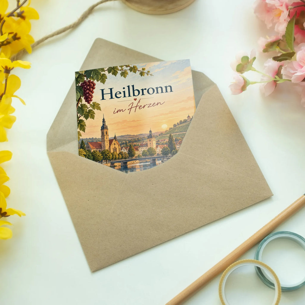 Herzliche Grußkarte für Heilbronn Fans mit Weinbergen|p:2024012|h:0e47210c7965342fe36389ee1446b92a