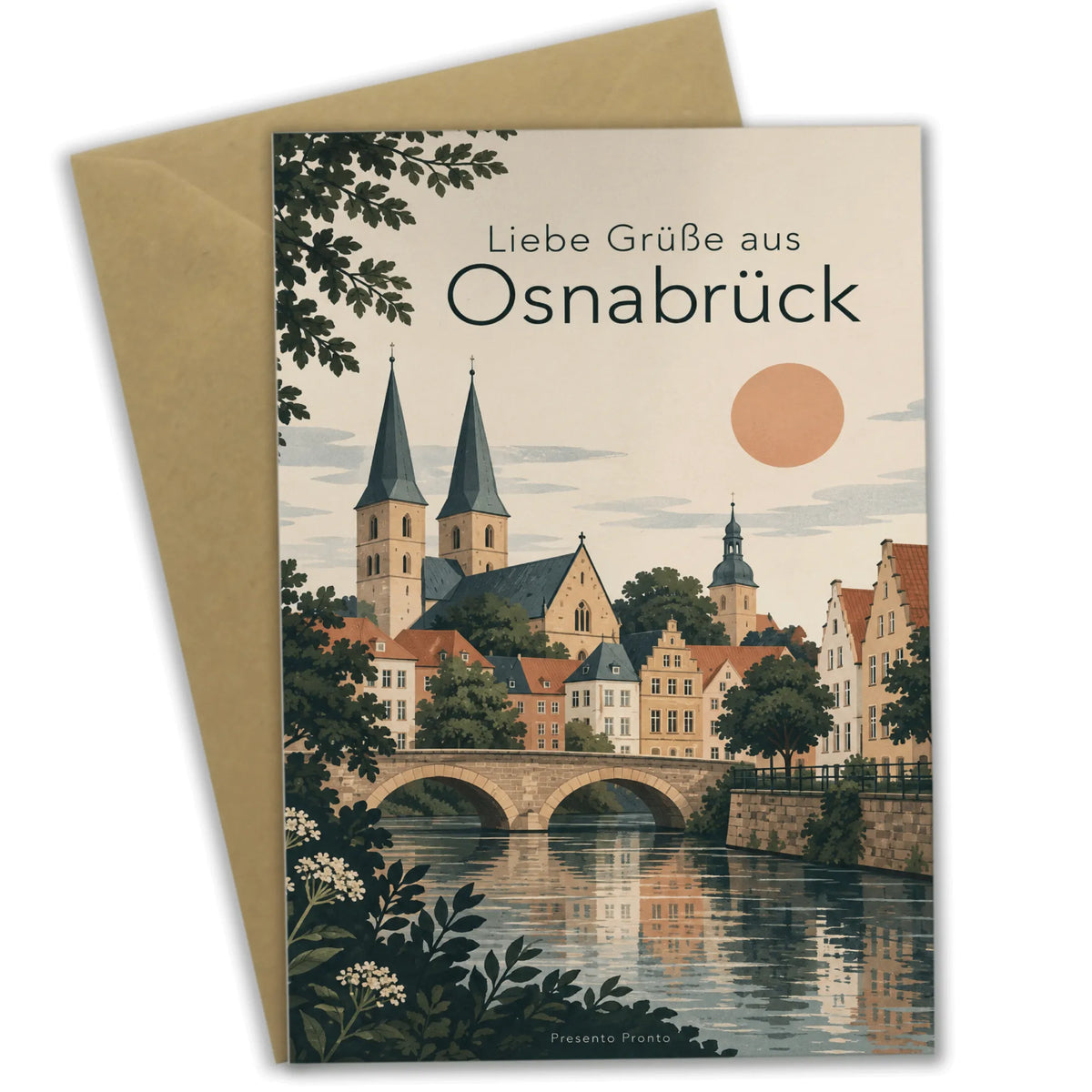 Herzliche Grußkarte aus Osnabrück mit Stadtansicht