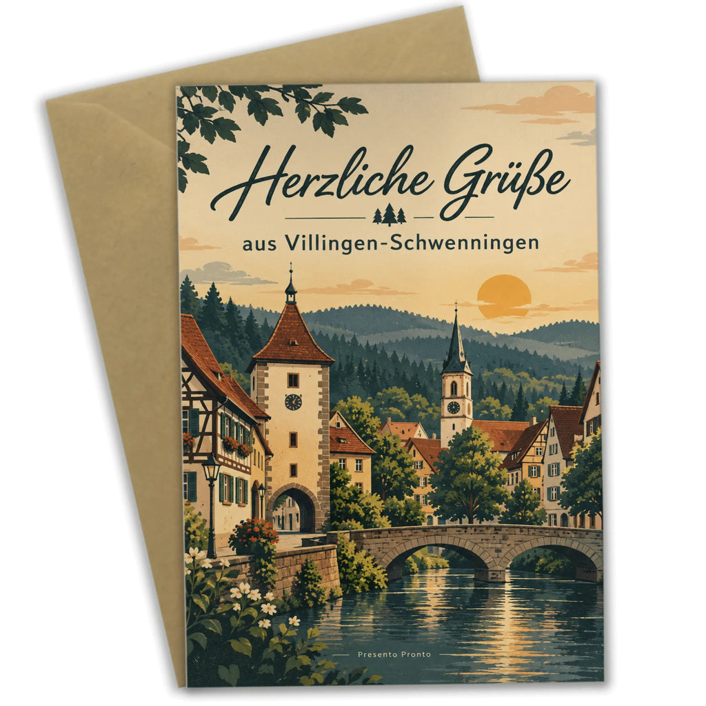 Herzliche Grußkarte aus Villingen-Schwenningen mit Fachwerkhäusern|p:2024014|h:cab5411ed20b223c67a91bb95e0ddd5d