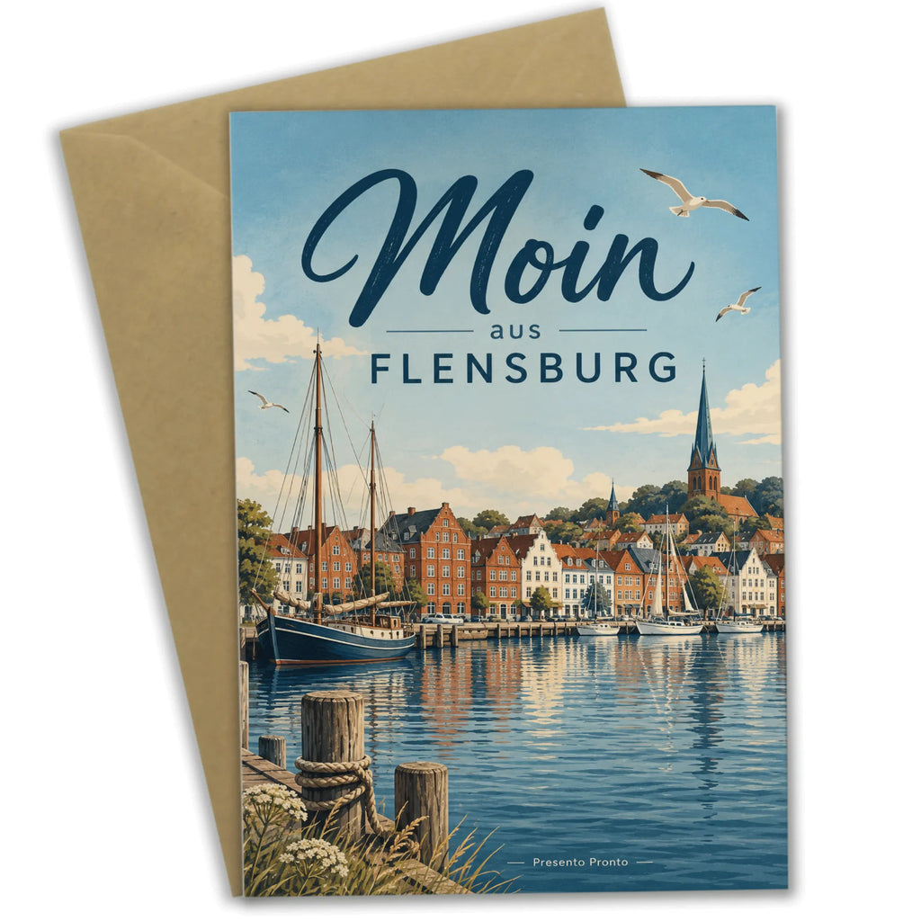 Herzliche Grußkarte aus Flensburg mit Hafenansicht|p:2024015|h:809d3b1bb6e8a70f4f379cb210ad31dc