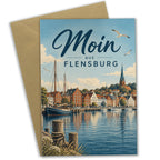 Herzliche Grußkarte aus Flensburg mit Hafenansicht|p:2024015|h:809d3b1bb6e8a70f4f379cb210ad31dc