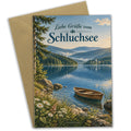 Herzliche Urlaubskarte vom Schluchsee mit Ruderboot