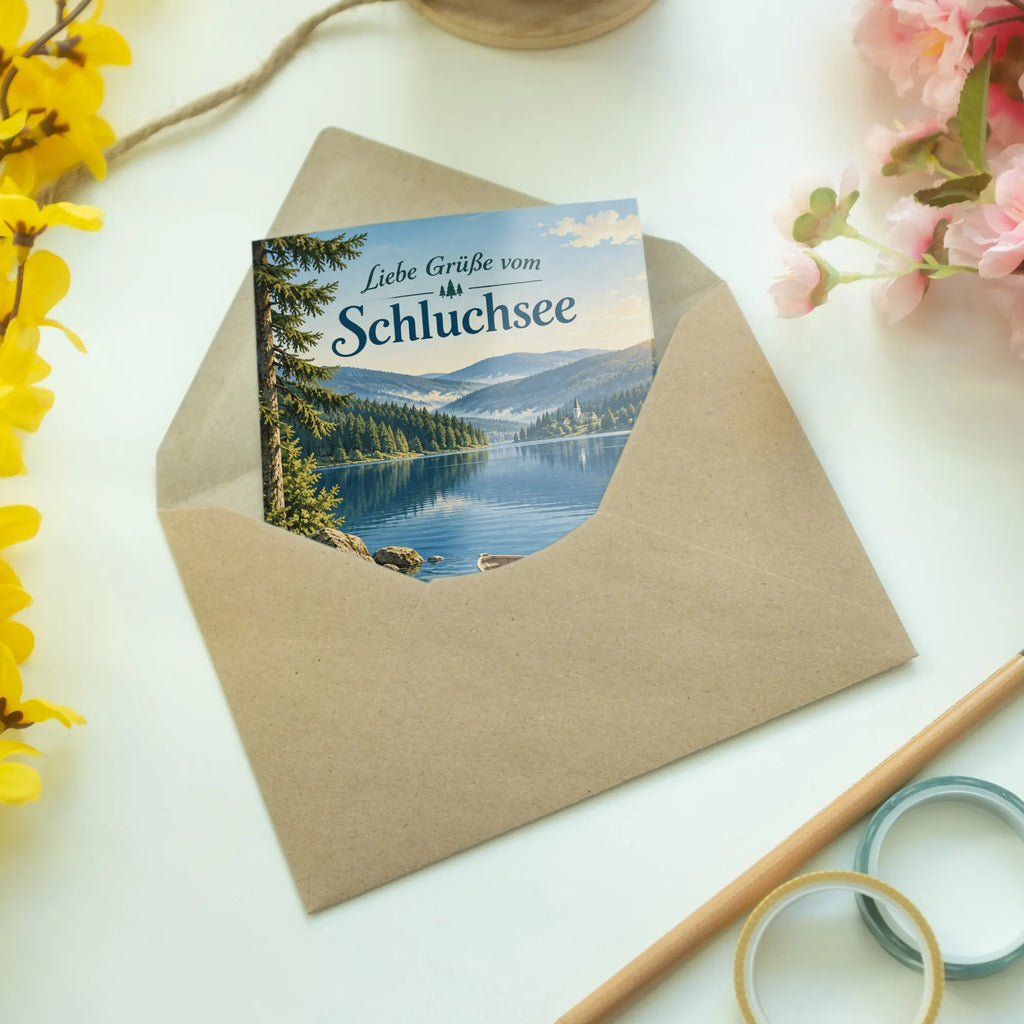 Herzliche Urlaubskarte vom Schluchsee mit Ruderboot|p:2024017|h:8f99f2b7e8695eccbe7d8cd6b899a0a3