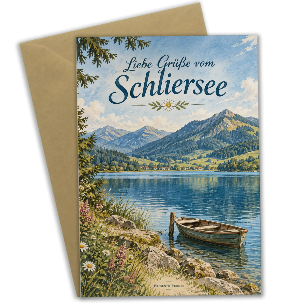 Herzliche Urlaubsgrüße vom Schliersee mit Ruderboot