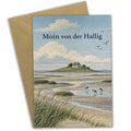 Herzliche Grußkarte von den Halligen mit Wattlandschaft