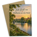 Herzliche Grußkarte aus Mülheim an der Ruhr mit Ruhrbrücke