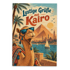 Lustige Grüße aus Kairo Postkarte mit Kamel|p:2024036|h:b6903378979349437acc101555bfb9a7