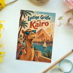 Lustige Grüße aus Kairo Postkarte mit Kamel|p:2024036|h:3a1e43abc0517f7290ceb9f703a84aab