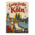 Lustige Grüße aus Köln Postkarte für Fans mit Dom