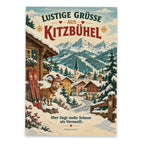 Lustige Grüße aus Kitzbühel Postkarte mit Ziege im Schnee|p:2024109|h:45ace21600b8af9d35ab6eca708118fc